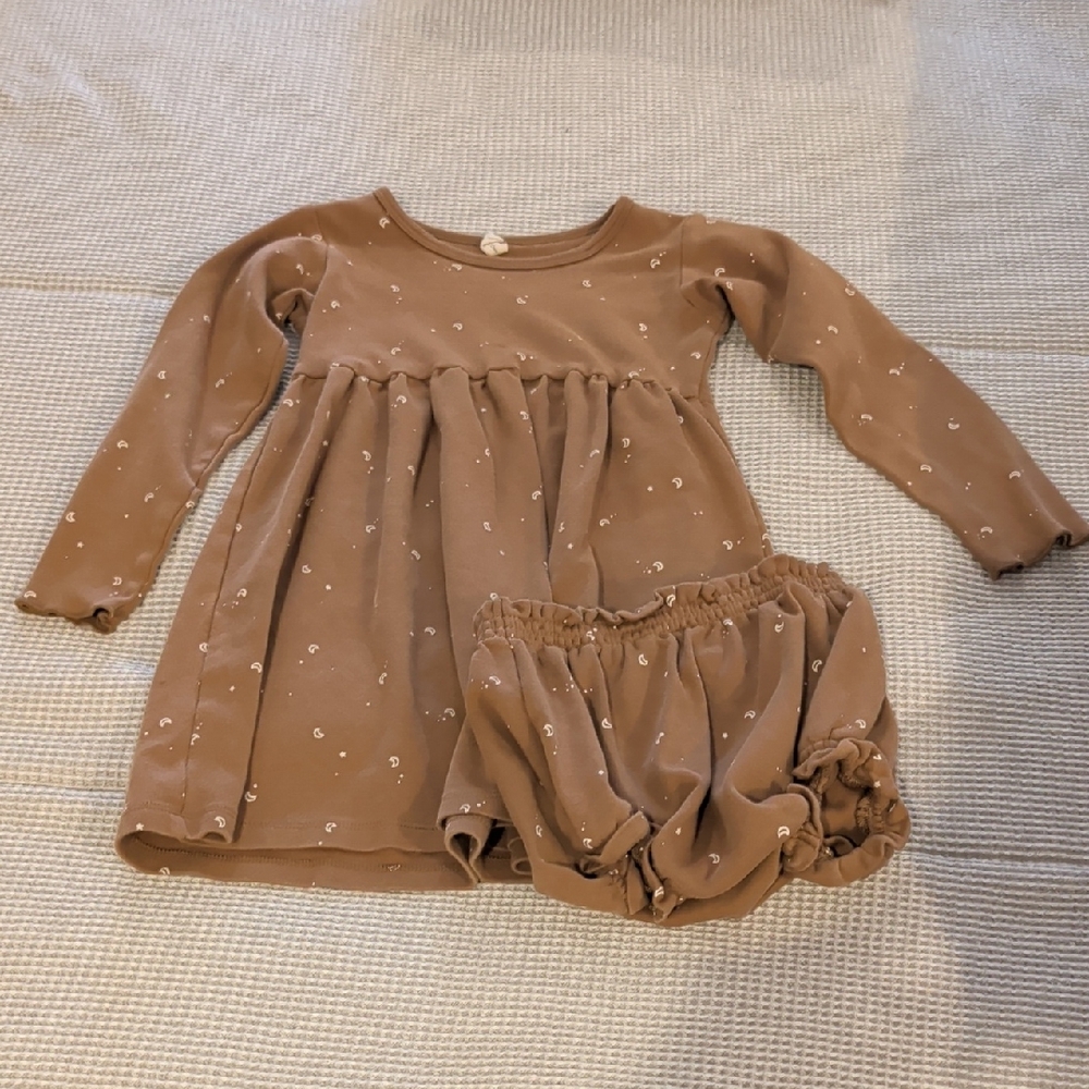 Quincy Mae Brown Moon And Stars Dress And Bloomers